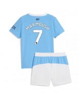 Otroške Nogometnih dresov Manchester City Omar Marmoush #7 Domači 2025-26 Kratki rokavi (+ hlače)